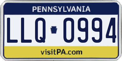 PA license plate LLQ0994