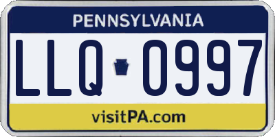 PA license plate LLQ0997