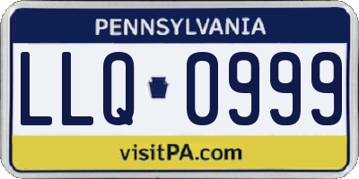 PA license plate LLQ0999