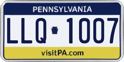 PA license plate LLQ1007