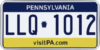 PA license plate LLQ1012