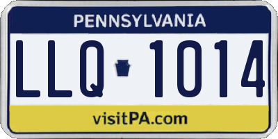 PA license plate LLQ1014