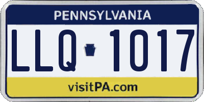 PA license plate LLQ1017
