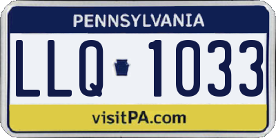 PA license plate LLQ1033