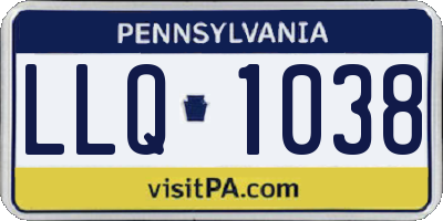PA license plate LLQ1038