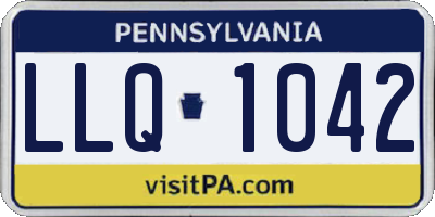 PA license plate LLQ1042