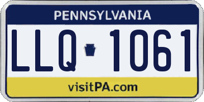 PA license plate LLQ1061