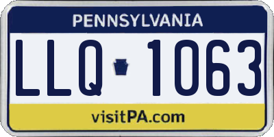 PA license plate LLQ1063