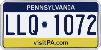 PA license plate LLQ1072