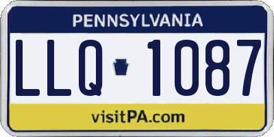 PA license plate LLQ1087