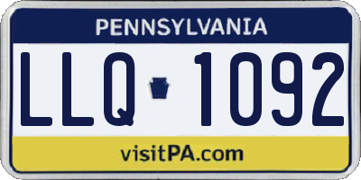 PA license plate LLQ1092