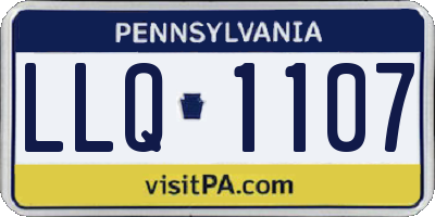 PA license plate LLQ1107