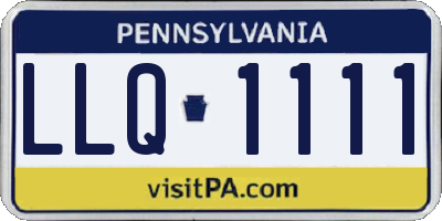 PA license plate LLQ1111