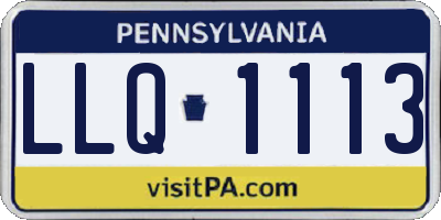 PA license plate LLQ1113