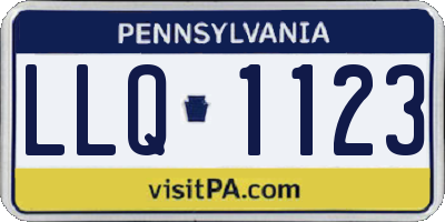 PA license plate LLQ1123