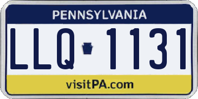 PA license plate LLQ1131