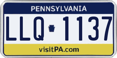 PA license plate LLQ1137