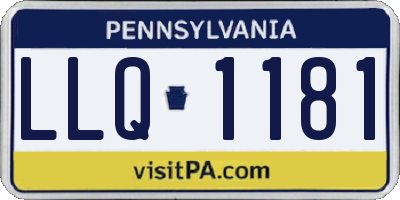 PA license plate LLQ1181