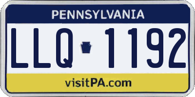 PA license plate LLQ1192