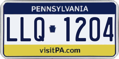PA license plate LLQ1204