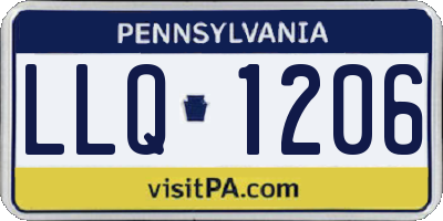 PA license plate LLQ1206
