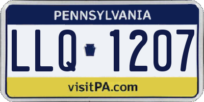 PA license plate LLQ1207