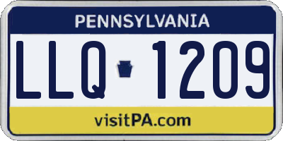 PA license plate LLQ1209