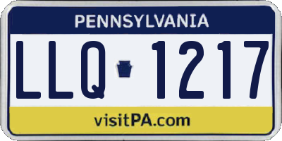 PA license plate LLQ1217