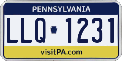 PA license plate LLQ1231