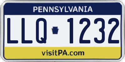 PA license plate LLQ1232