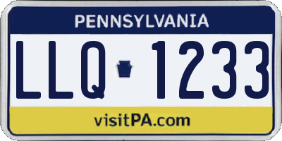 PA license plate LLQ1233