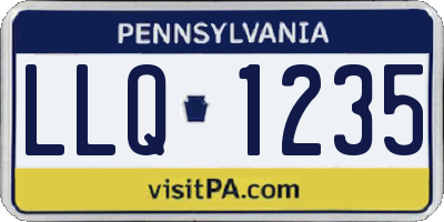 PA license plate LLQ1235