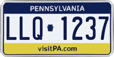 PA license plate LLQ1237