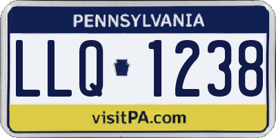 PA license plate LLQ1238