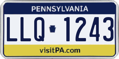 PA license plate LLQ1243