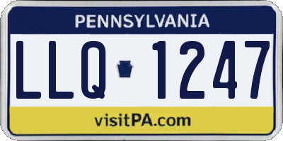PA license plate LLQ1247
