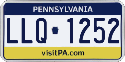 PA license plate LLQ1252