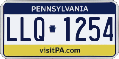 PA license plate LLQ1254