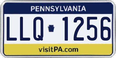 PA license plate LLQ1256