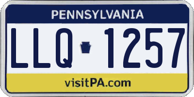 PA license plate LLQ1257