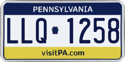 PA license plate LLQ1258
