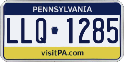 PA license plate LLQ1285
