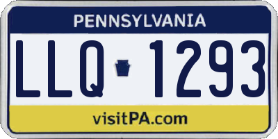 PA license plate LLQ1293