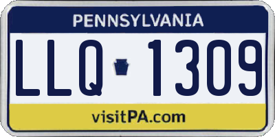 PA license plate LLQ1309