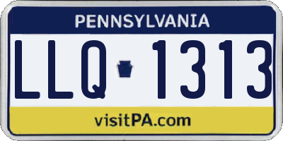 PA license plate LLQ1313