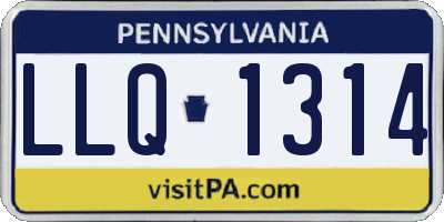 PA license plate LLQ1314