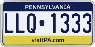 PA license plate LLQ1333