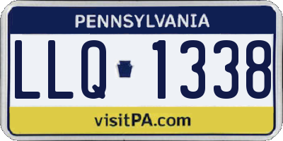 PA license plate LLQ1338