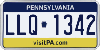 PA license plate LLQ1342