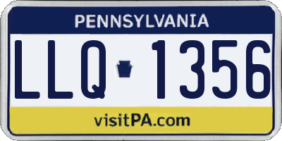 PA license plate LLQ1356